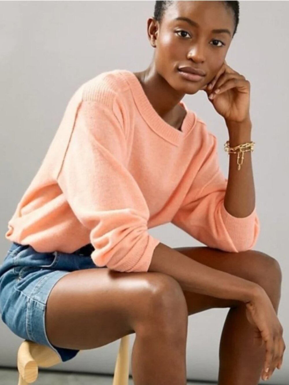 Anthropologie Pilcro 100% Cashmere Peachy Emmeline Boatneck Sweater XL - Picture 1 of 6